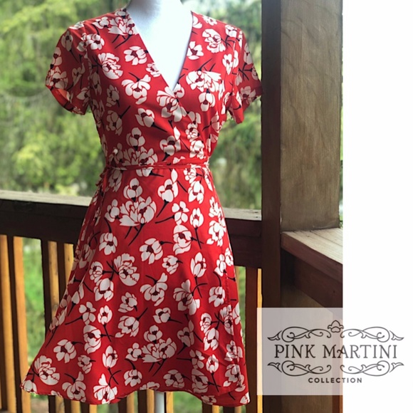 Sweet Attitude Red Floral Wrap Dress XS - Picture 3 of 6